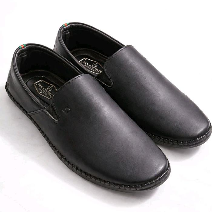 Sepatu pansus Pria Slip on flat Shoes pria Van Borton Original – Sepatu Kerja Kantor Formal Kulit Pr