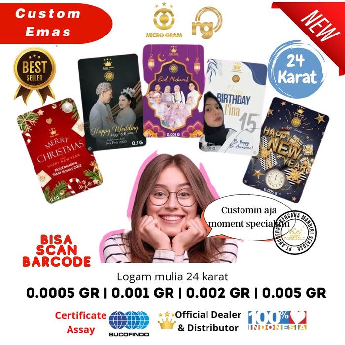 Custom Emas Mini ROZEGOLD  Emas Mini  0.0005 | 0.001 | 0.002 | 0.005 GRAM