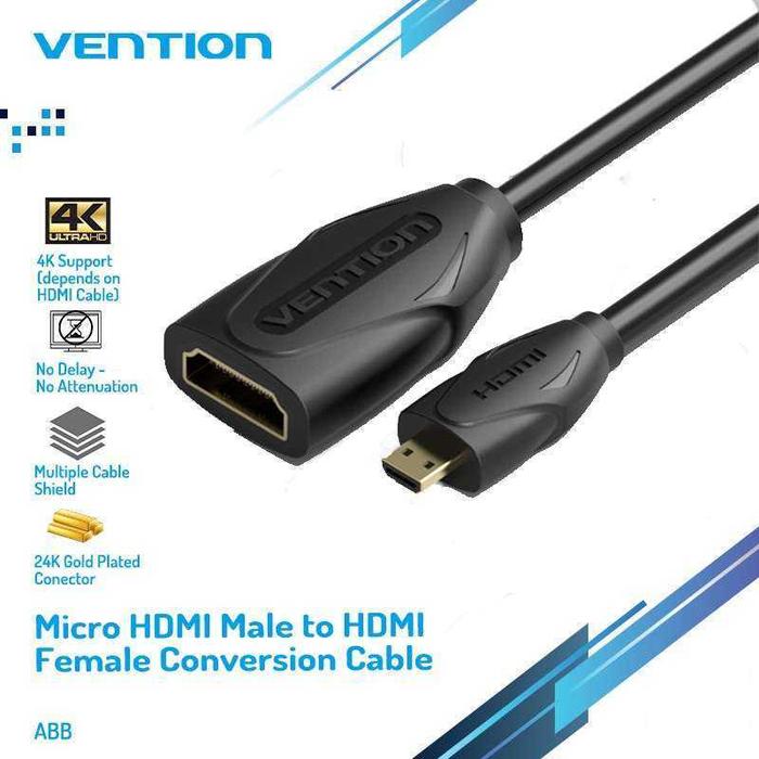 VENTION Kabel Micro HDMI Male to HDMI Female Extension Cable FHD 60Hz Vention