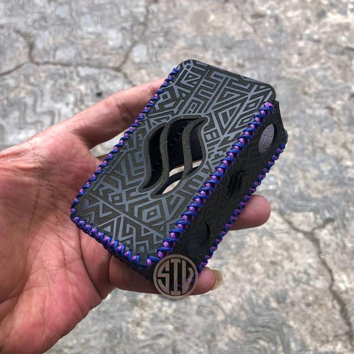 Leather Sleeve TRML T200 Motif Aztec Hitam Benang Custom
