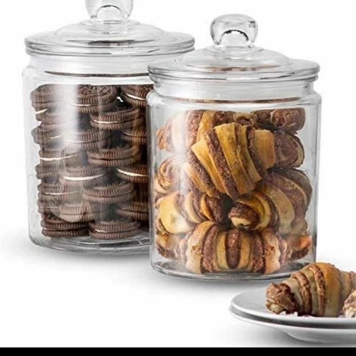 PREMIUM (READY) terjamin Toples Kecil Kaca Beling Bening Awet Kuat Tebal Tahan Panas Karet Kedap 2L 
