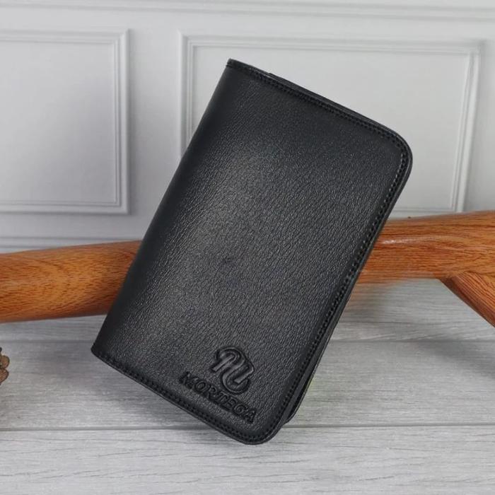 Dompet Pria 1 Pcs Bahan Kulit Motif Polos Dompet Lipat Buku Cowok Multifungsi