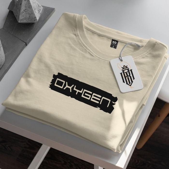 COD !!! Baju Kaos Distro Oxigen Blok Text Hitam Premium Quality Kaos Cotton Combed 30s Lengan Pendek