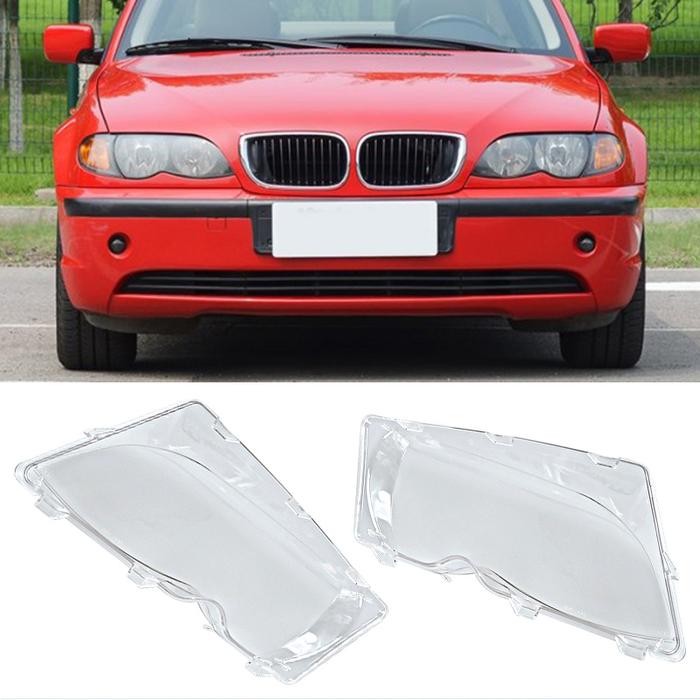 2PCS Headlight Lens Cover Polycarbonate Left/Right Light For BMW E46