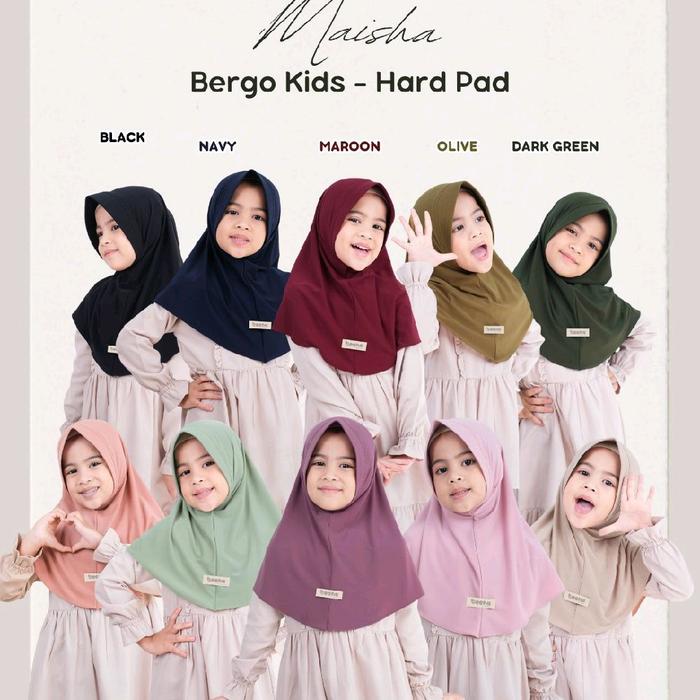 maisha bergo kids hard pad-beena by uwais  hijab anak newcollection