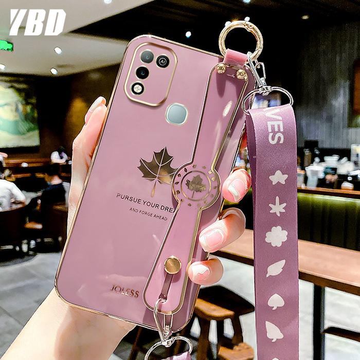 YBD Gelang Daun Maple Pola Ponsel Case untuk Infinix Hot 10 Bermain