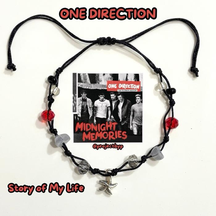 One Direction Bracelet / Gelang Tali Album One Direction Versi Indo / Gelang Tali Manik Gift