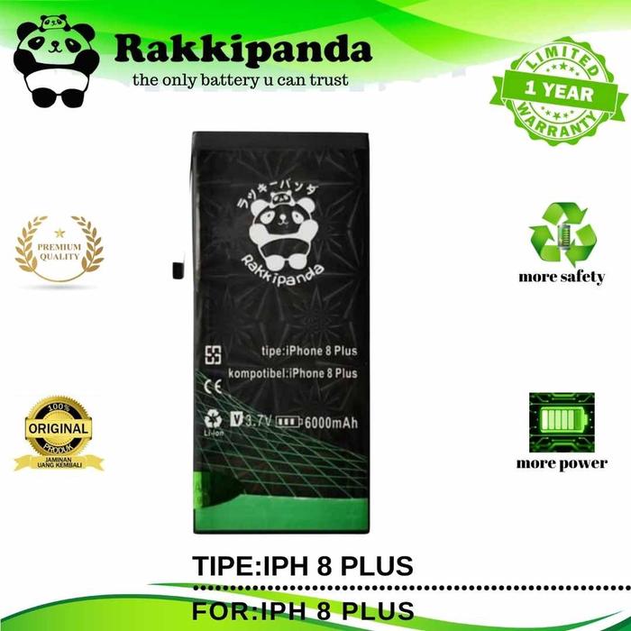 (R/K)- BATRE RakkiPanda - FOR IPHONE Ip 8 Plus 8+ Batre Batrai Baterai
