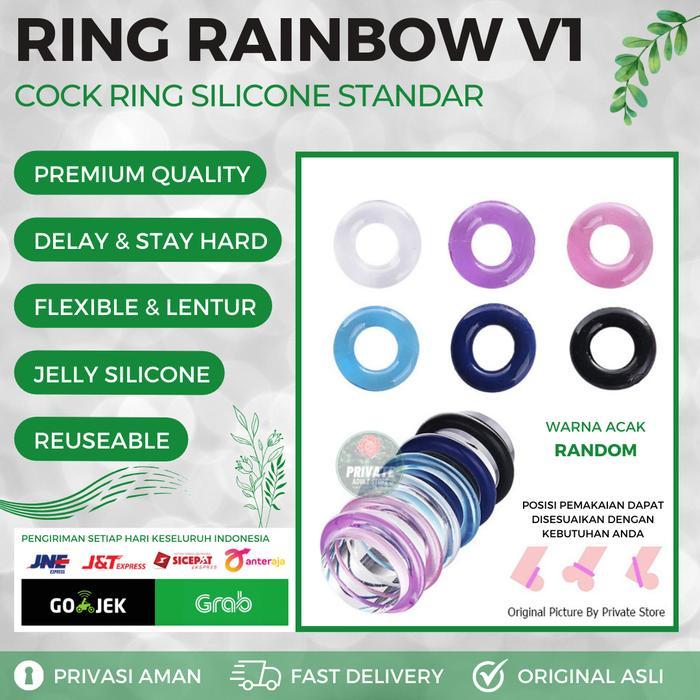 Best Seller COCK RING RAINBOW SINGLE V1 - Cincin Alat Penjepit Vital Pria Delay Strong Kuat Tahan La