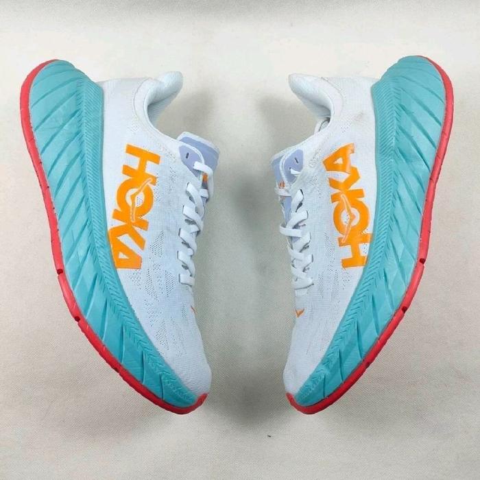 Hoka One One Carbon X2 Mens Running White/Blazing Orange