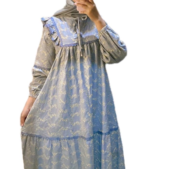 Gamis Salvina.YS Muslim Dress Lebaran Cantik Wanita Baju Mewah Jubah Panjang - All Size Hitam Formal
