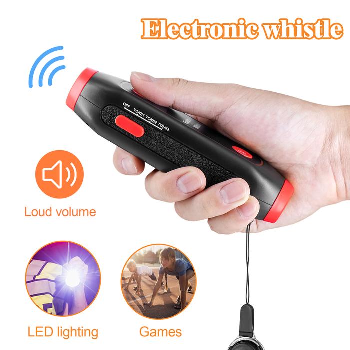 125db Electronic Whistles Sharp LED Light Army Tactical Flashlight