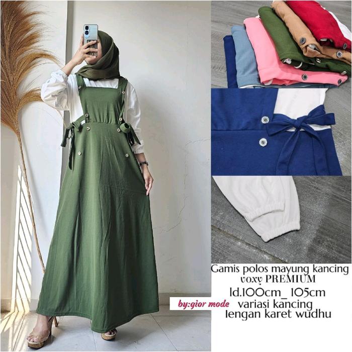 GAMIS MAYUNG Polos Kancing Lengan Karet VOXY PREMIUM