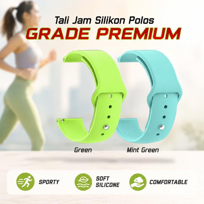 TNO Tali Jam Tangan 18mm Universal - Strap Rubber Silikon Polos Aneka Warna