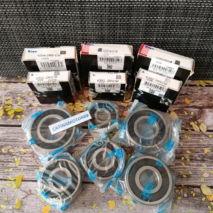 BEARING SET RASIO NMAX OLD NMAX NEW AEROX 155 LEXI 125 6301 6302(2 PCS) 6303 6204 6205(1 SET 6 PCS)