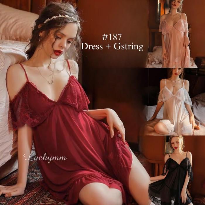 COD Sexy lingerie dress transparan baju tidur sexy lingerie wanita 187