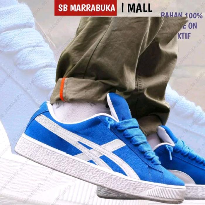 Sepatu Sneakers ONITIS Bahan Suede XL ON Aktif Model Tali Lidah Gemuk Tebal Sptu Sneaker Outdoor Kas