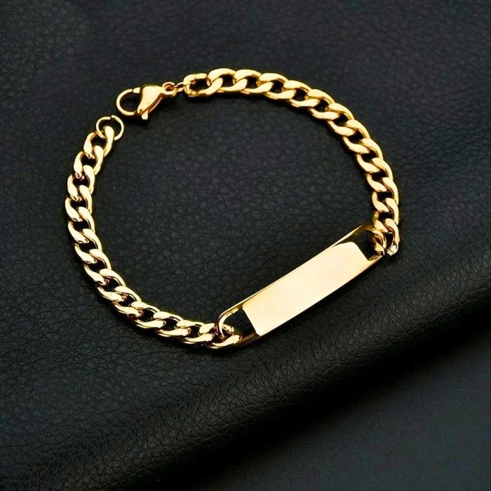 Gelang Titanium Pria Wanita Gelang Titanium Anti Karat Gelang Rantai polos Titanium Original
