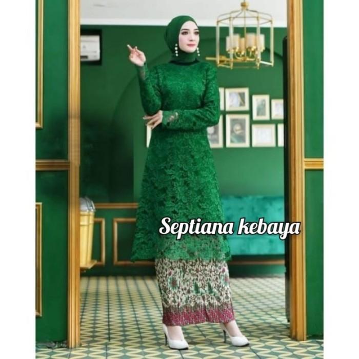 baju kebaya modern tunik brokat jumbo / kebaya brokat putih