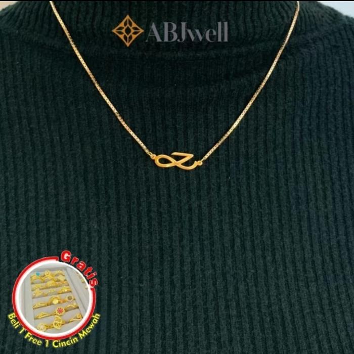 Abjwell_Store Kalung Jungkook BTS Golden logo titanium anti karat cewek korea stainless steel