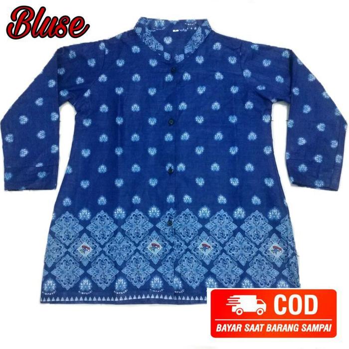 seragam batik himpaudi biru untuk guru paud wanita dan pria model terbaru