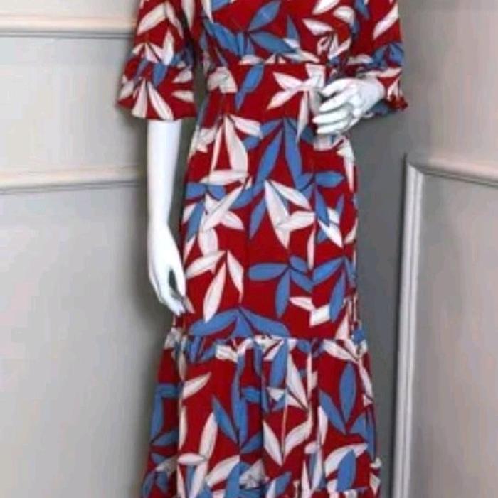 dres sifon motif bunga dan bahan sifon