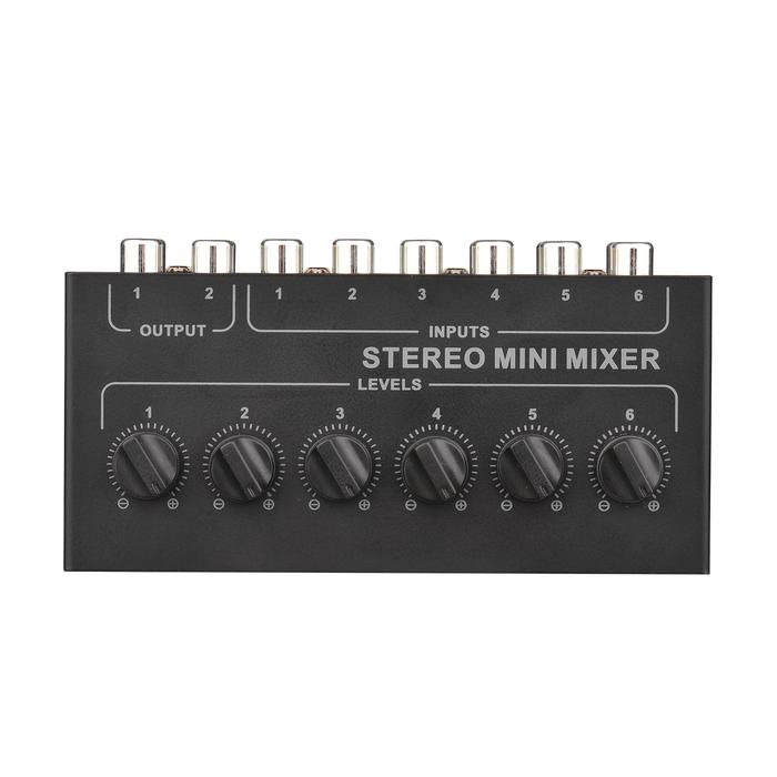 Mini Stereo 6 Channel Passive Mixer RCA Portable Audio Mixer 6 In 2