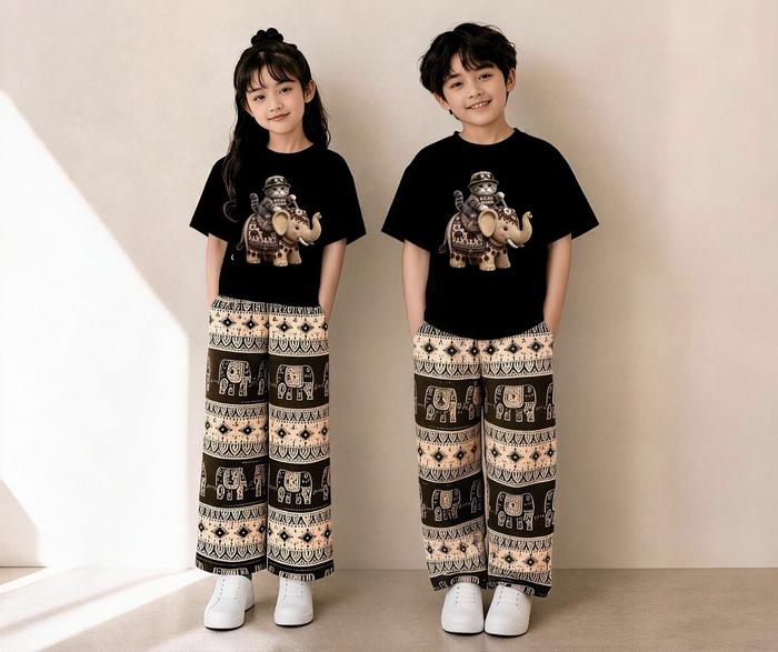 Setelan Anak Celana Panjang Gajah bangkok | Baju Anak Cowok Cewek gajah thailand | Outfit Anak thail