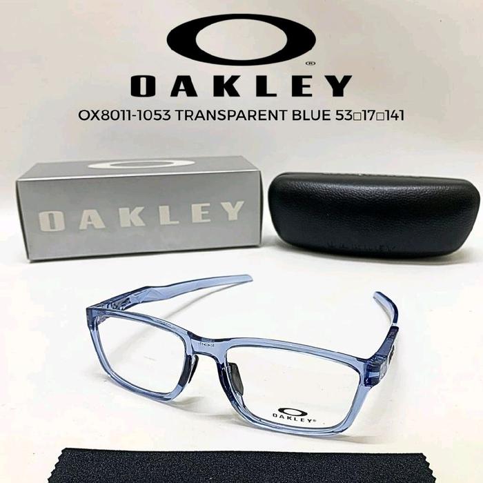 Oakley Kacamata OX8011-1053 Transparent Blue 53-17-141 dengan Case dan Kain Pembersih