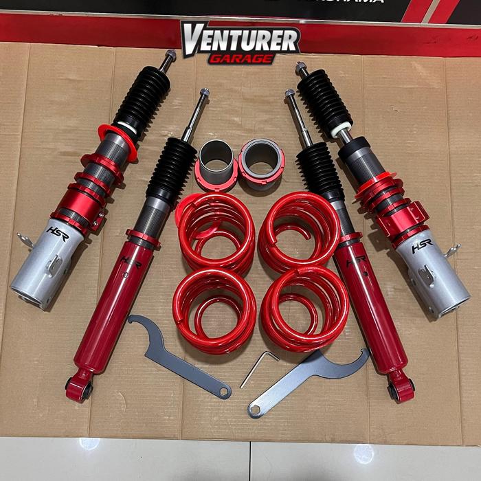 COILOVER HSR RED REAR/FRONT MOBIL SUZUKI ERTIGA/ FRONX BISA SETING CEPER DAN TINGGI
