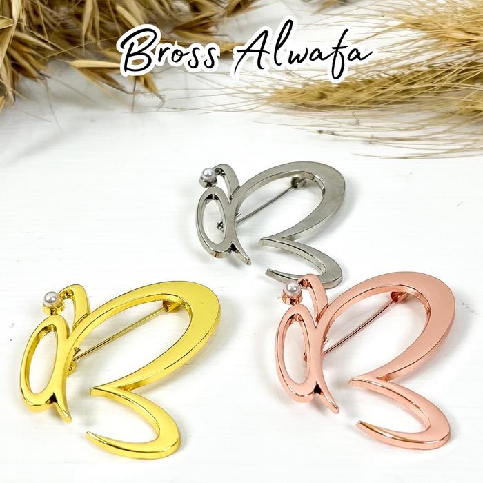 Bross Jilbab Signature Alwafa Ready motif kupu-kupu