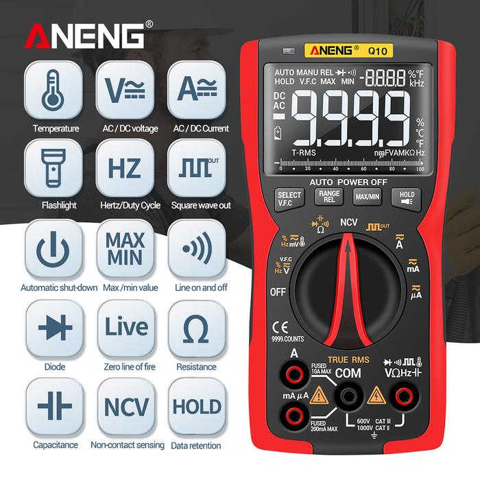 ANENG Q10 Professional Digital Multimeter Measuring Tool 9999 Counts