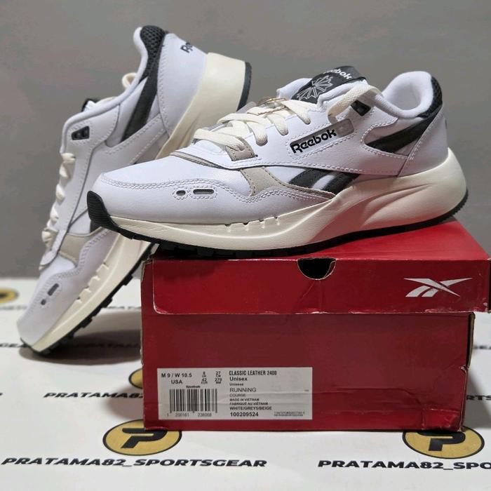 SIZE 42 ( 27 CM ) ORIGINAL ASLI REEBOK 2400 RETRO CLASSIC SEPATU PRIA CASUAL SNEAKER KULIT LEATHER P