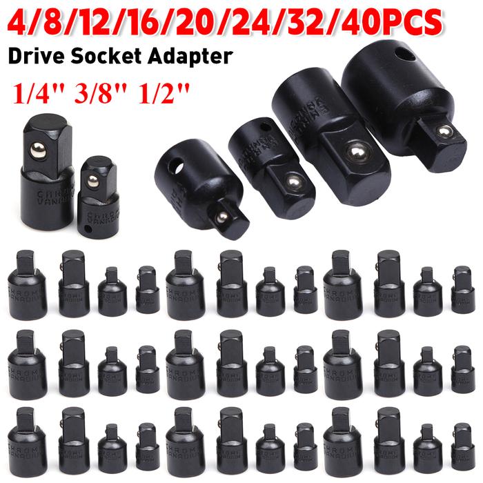 40-4PCS 1/4 3/8 1/2 Drive Socket Adapter Converter Reducer Air Impact Craftsman Socket Wrench Adapte