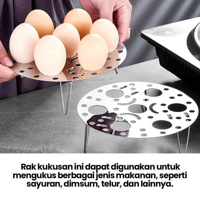Panci pengukus microwave dapur, rak pengukus, alat isolasi telur yang praktis, alat pengukus yang pr