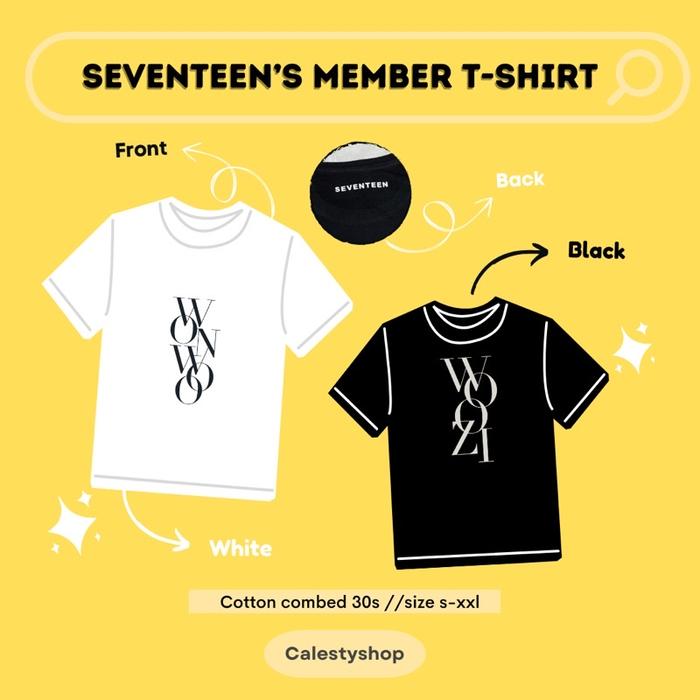 KAOS NAMA MEMBER SEVENTEEN BIRTHDAY PACKAGE BAJU SEVENTEEN CARAT KATUN COMBED 30s SCOUPS JEONGHAN JO
