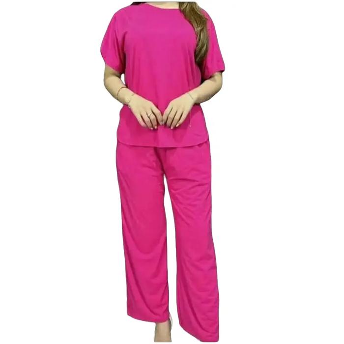 Setelan Celana Panjang Oneck Set Bahan Rayon Spandek Premium Atasan LD 120 PJ 61 Celana PJ 86 cm Leb