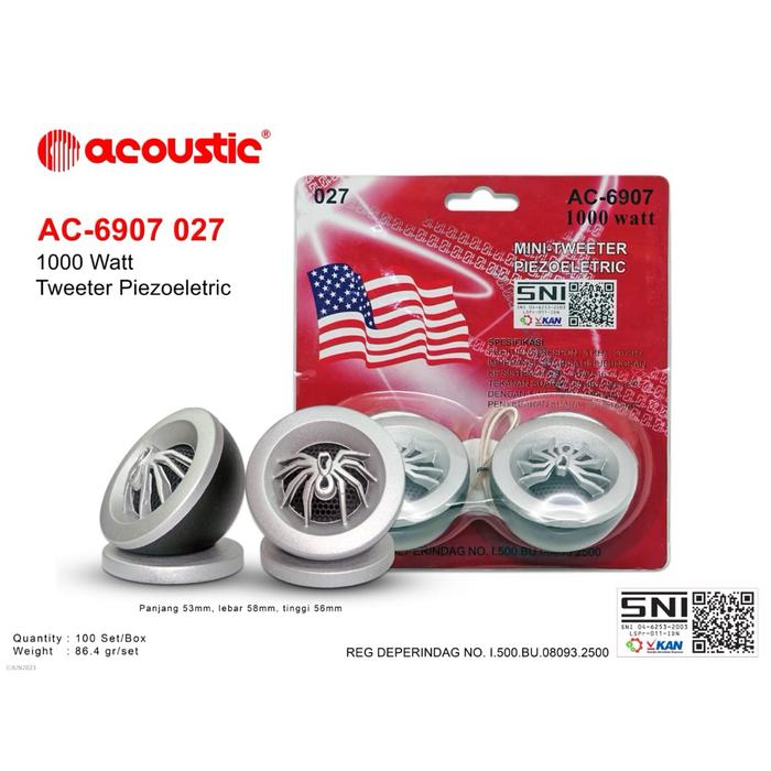 Tweeter mobil Acoustic AC-207 sepasang suara jernih
