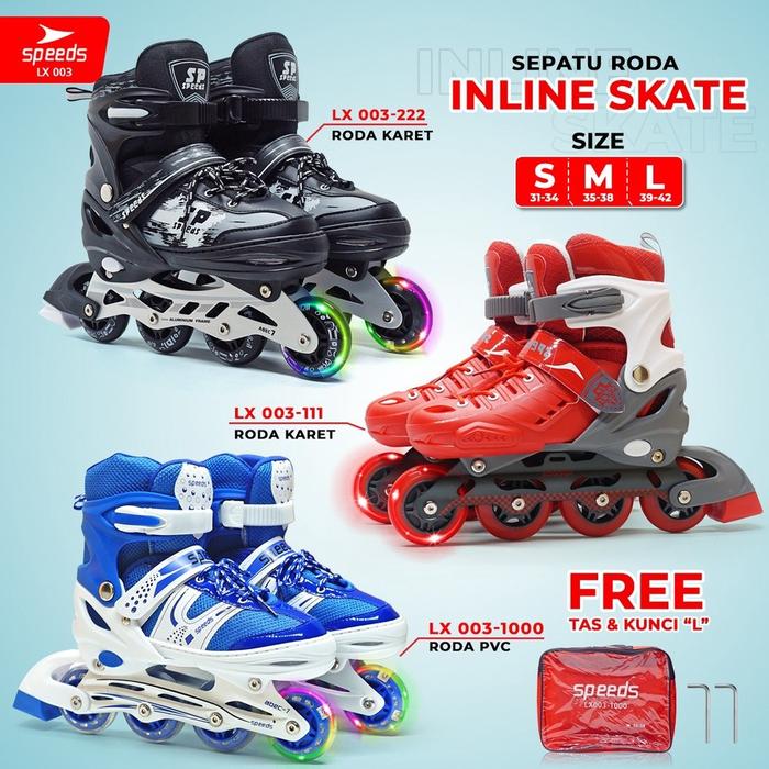 SPEEDS Sepatu Roda Anak / Remaja / Dewasa Inline Roller Skate Roda Karet Roller Skate 003