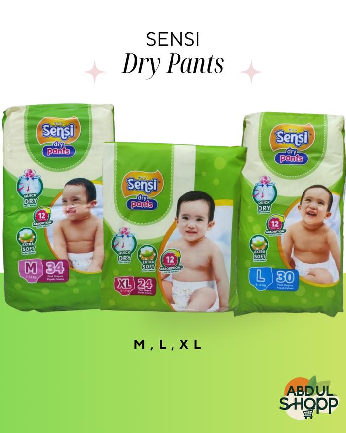 Sensi Pampers Dry Pants M L XL - Popok Bayi yang Nyaman dan Tidak Mudah Kering
