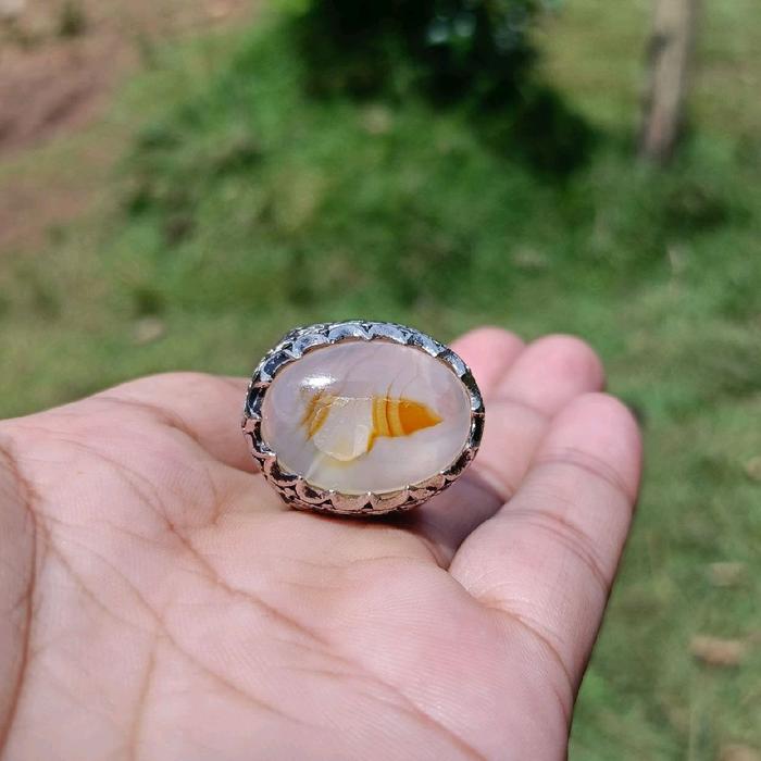 cincin batu akik motif titit natural
