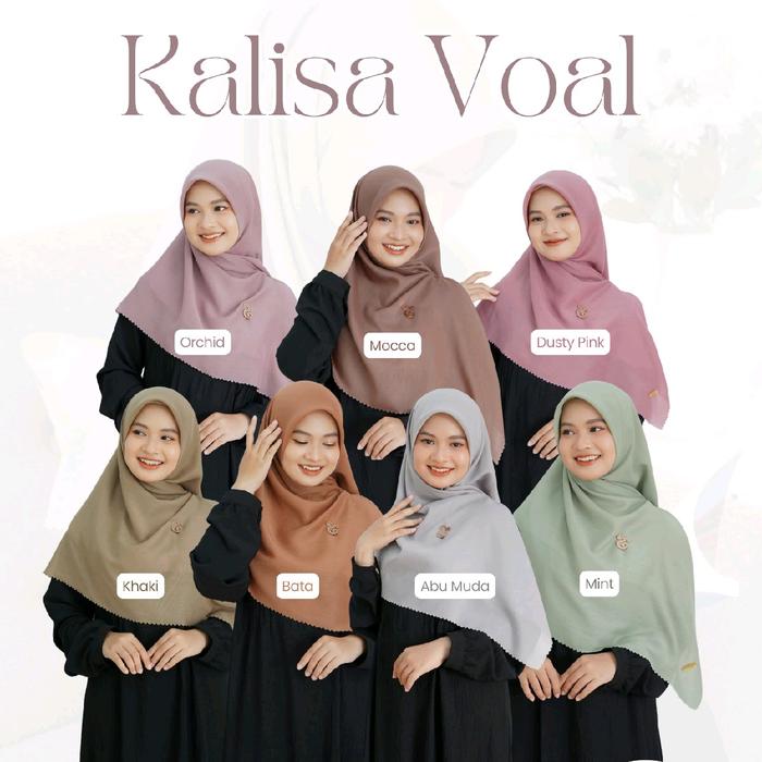 Jilbab segiempat polos voal elhurriyah Square Syari
