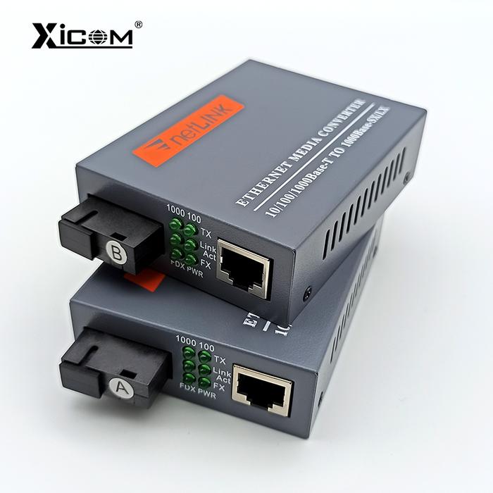 Gigabit Fiber Optic Media Converter 1 Pair HTB-GS-03 10/100/1000Mbps