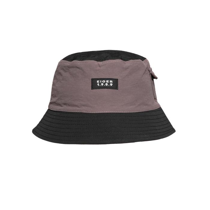 Topi Rimba Pria Eiger Original Bahan Polyester Warna Navy Tinajani Buckethat Reversible
