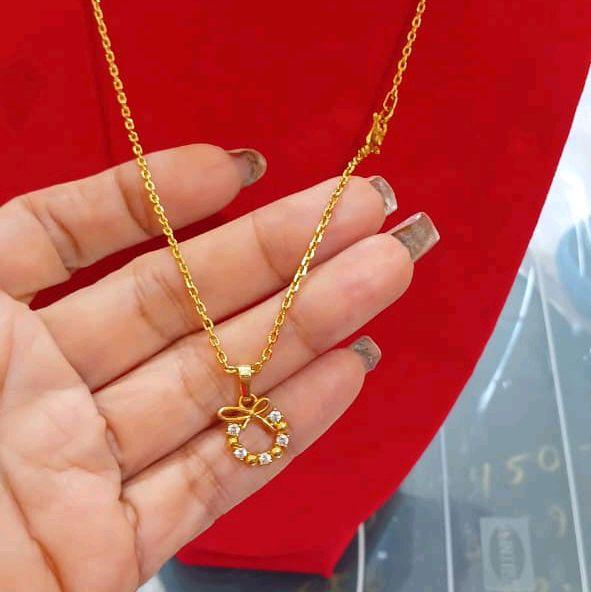 Kalung medan ukuran 45 cm bahan tembaga impor warna mas 24 London kwalitas pake hingga 2 tahunan y
