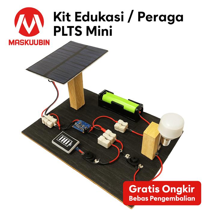 Maskuubin Kit Edukasi Panel Surya Mini dengan Baterai Penyimpanan