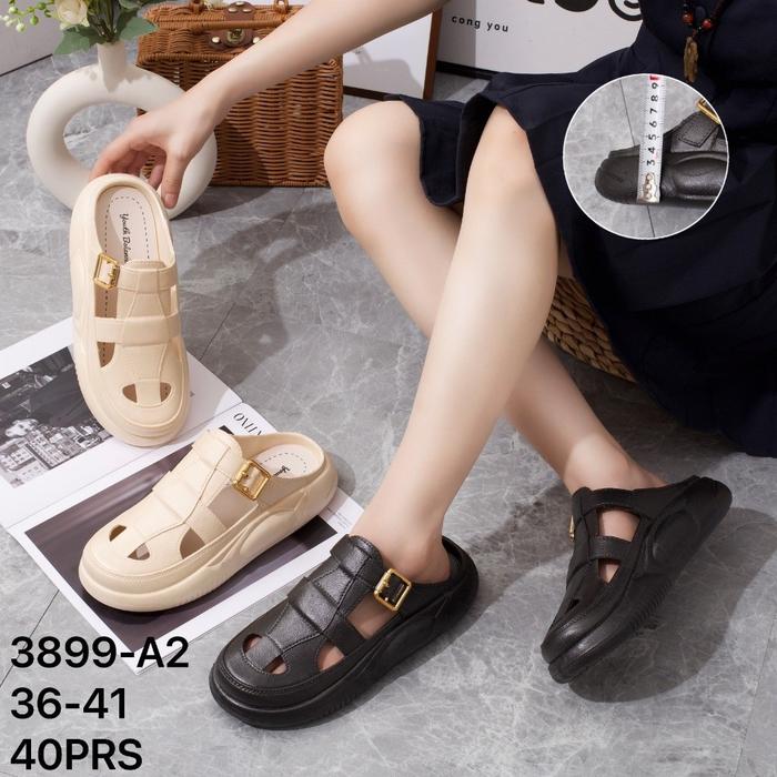 Sandal Sepatu Slip On Slipper Wanita Sepatu Karet Baim Balance 3899-A2 Jelly Shoes Hitam