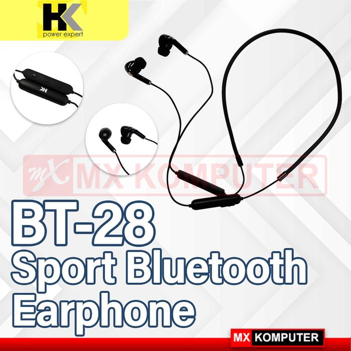HK Headset Bluetooth BT-28 Neckband Headphone Sports Wireless Original