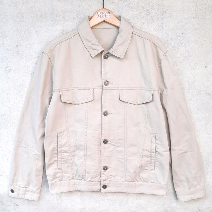 SPAO Jacket Jeans Cream Size XL Jaket Trucker Denim Casual
