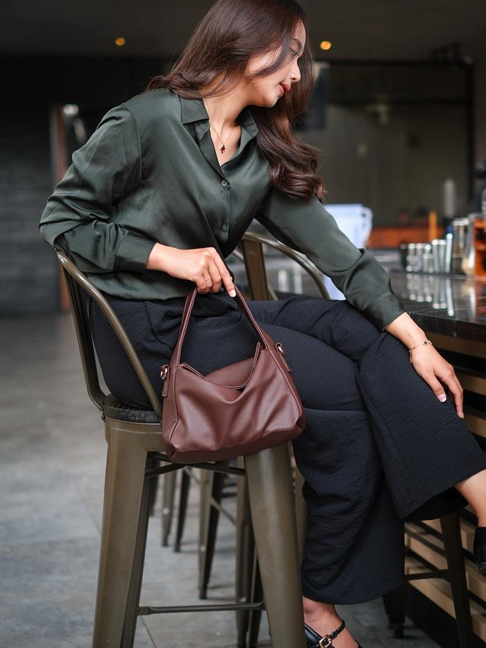 Enha - Selena Polly Hand Bag Premium Free Tali Panjang Tas Wanita Terbaru Local Brand Bahan Leather 